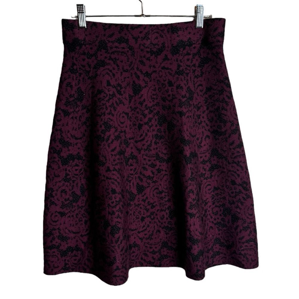 Nina Leonard Purple and Black Skirt size Medium